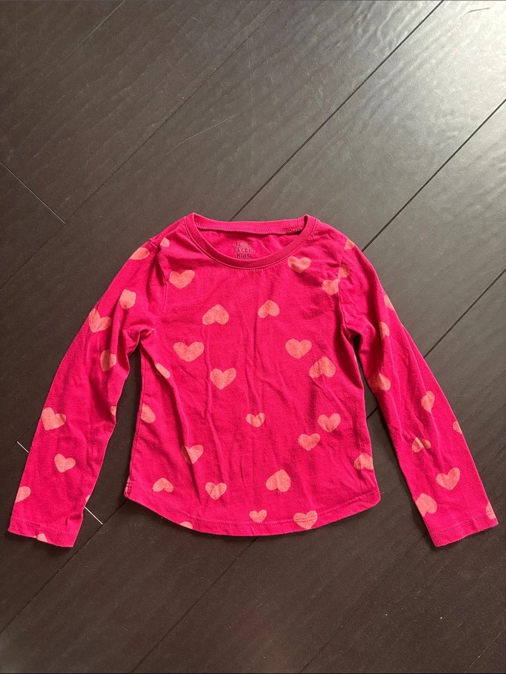 Old Navy Long Sleeve Heart Tee Duo - Navy and Bright Pink